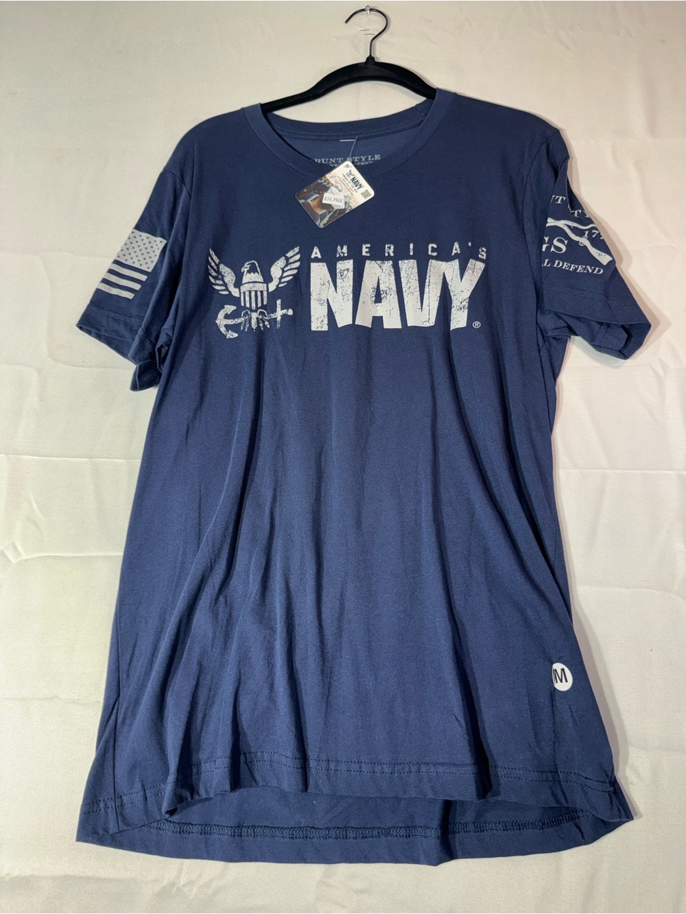 Grunt Style medium Ship Happens Navy Blue "America's Navy" Short Sleeve Tee